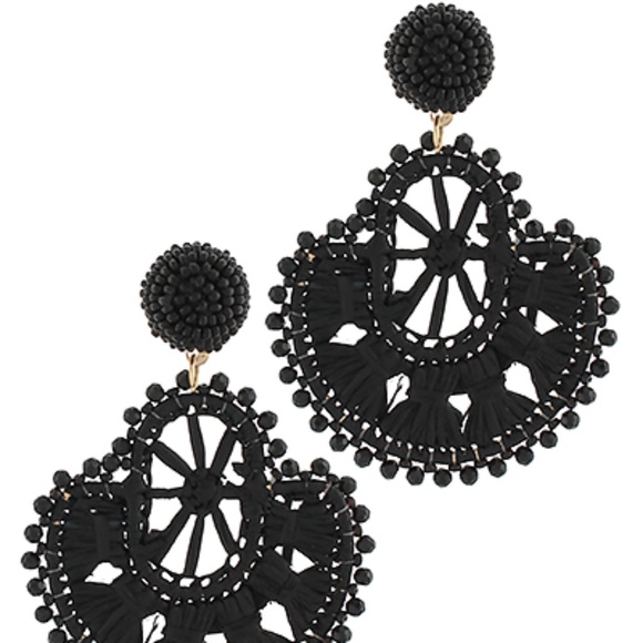 Dotted Crochet Pattern Drop Earrings - Picture 4 of 4